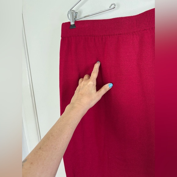 St. John collection Marie Gray pink, cream and black Santana knit skirt 16 - Picture 4 of 6